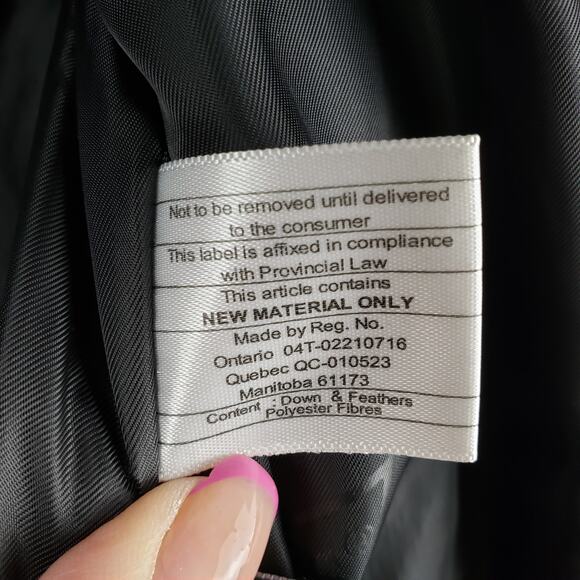 Guess Women's S Quilted Down Puffer Jacket Solid Black Hooded Winter Warm Staple - Picture 12 of 14